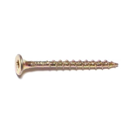 Buildright 1-5/8 in, Square Drive, Flat Head Wood Screw, Zinc Yellow Steel, 5000 PK 07415